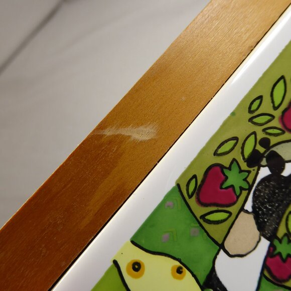 3 Vintage Gailstyn Sutton Whimsical Kitchen 6" Tile Trivets Cow Dog Chicken - Picture 8 of 13